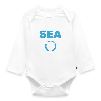 Son Of The Sea Boots Steward - Baby Bio-Langarm-Body - Weiß - Vorne
