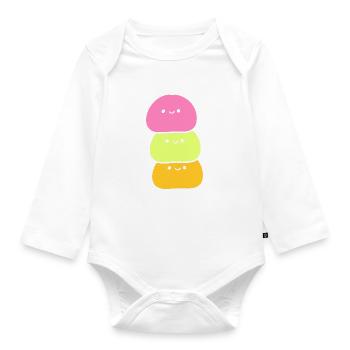 Süßes Mochi Japanischer Koch - Baby Bio-Langarm-Body - Weiß - Vorne