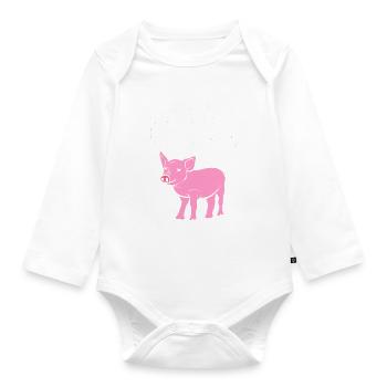 Schweinliebhaber Veganer Aktivist - Baby Bio-Langarm-Body - Weiß - Vorne