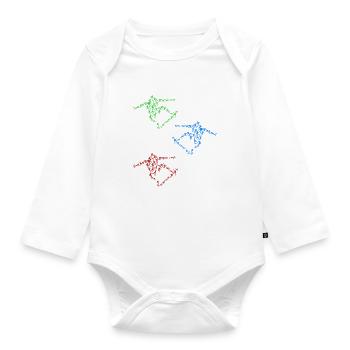 Skateboard Silhouette Skatepark Skateboarder Si - Body Bébé bio manches longues - blanc - Devant