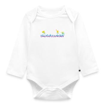 Skateboarder Silhouette Skateboarder Skateboard - Body Bébé bio manches longues - blanc - Devant