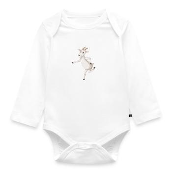 Skateboarder Goat Funny Skateboarding GOAT - Baby Bio-Langarm-Body - Weiß - Vorne