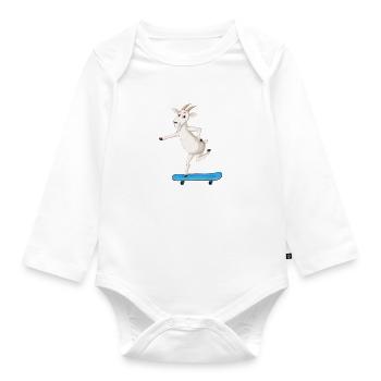 GOAT Skateboarder - Funny Skateboarding GOAT - Baby Bio-Langarm-Body - Weiß - Vorne