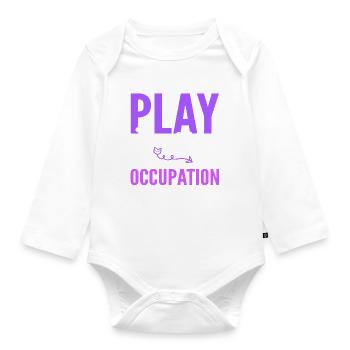 Play Is My Occupation Ergotherapeutin - Baby Bio-Langarm-Body - Weiß - Vorne