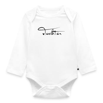 Tochter - Baby Bio-Langarm-Body - Weiß - Vorne