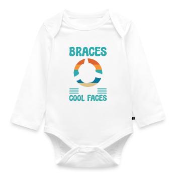Lustiger Kieferorthopäden Zahnarztpraktiker - Baby Bio-Langarm-Body - Weiß - Vorne