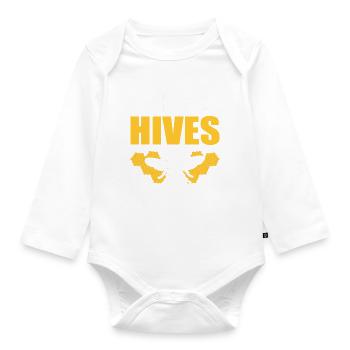 Honigbienenstock Imker - Baby Bio-Langarm-Body - Weiß - Vorne