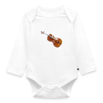 Lustig Cello -Spieler Cellist - Baby Bio-Langarm-Body - Weiß - Vorne