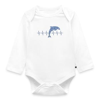 Delfin Dolphin - Baby Bio-Langarm-Body - Weiß - Vorne