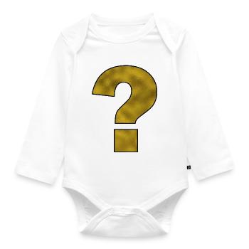 Satzzeichen Fragezeichen Gold - Baby Bio-Langarm-Body - Weiß - Vorne