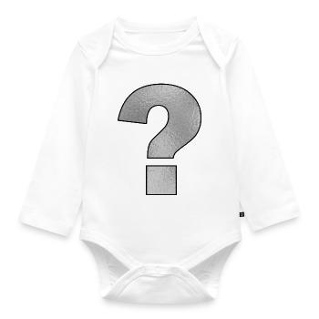 Satzzeichen Fragezeichen Silber - Baby Bio-Langarm-Body - Weiß - Vorne