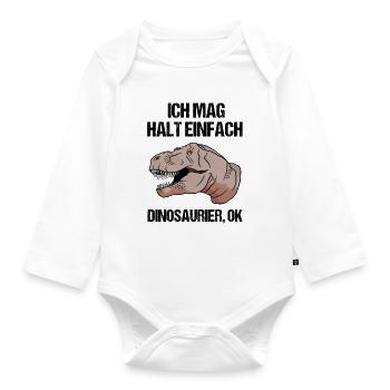 Einfach Dino-Liebe Geschenk - Baby Bio-Langarm-Body - Weiß - Vorne