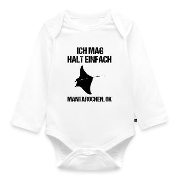 Einfach Mantarochen Liebhaber Klarheit - Baby Bio-Langarm-Body - Weiß - Vorne