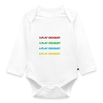 Jouer au Croquet Day Plan Croquet Player - Body Bébé bio manches longues - blanc - Devant