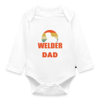 Behind Every Great Welder Is A Truly Amazing Dad - Baby Bio-Langarm-Body - Weiß - Vorne