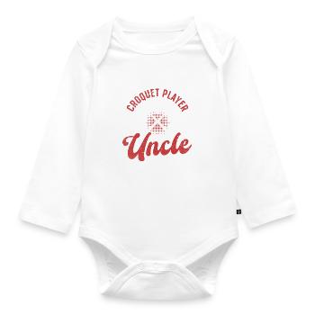 Croquet Game Croquet Uncle - Croquet Player Uncle - Baby Bio-Langarm-Body - Weiß - Vorne