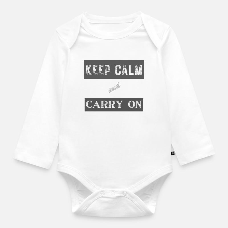Restez calme et continuez - Body Bébé bio manches longues - blanc