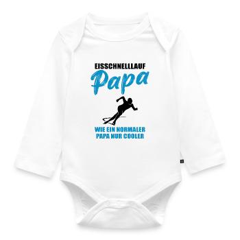 Eisschnelllauf Papa Cool Geschenk - Baby Bio-Langarm-Body - Weiß - Vorne