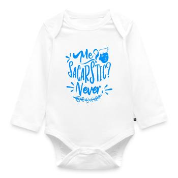 Ich? Sarkastisch? Nie! - Baby Bio-Langarm-Body - Weiß - Vorne