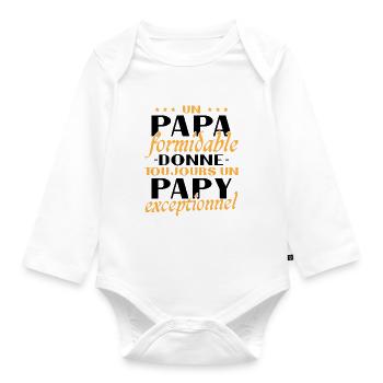 A Terrific Dad - Exceptional Grandpa Gift - Organic Longsleeve Baby Bodysuit - white - Front
