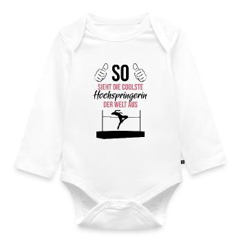 Coolste Hochspringerin Ever - Baby Bio-Langarm-Body - Weiß - Vorne