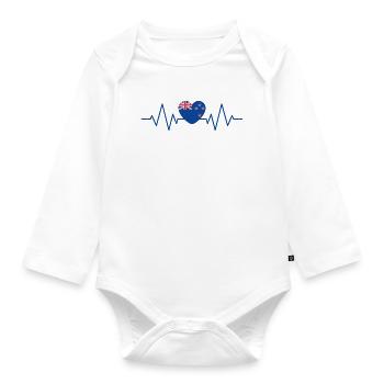 Neuseeland Puls - Baby Bio-Langarm-Body - Weiß - Vorne