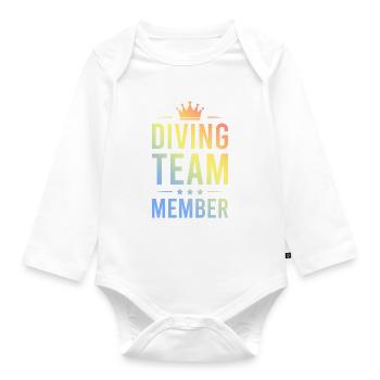 Diving Team Colorful - Organic Longsleeve Baby Bodysuit - white - Front