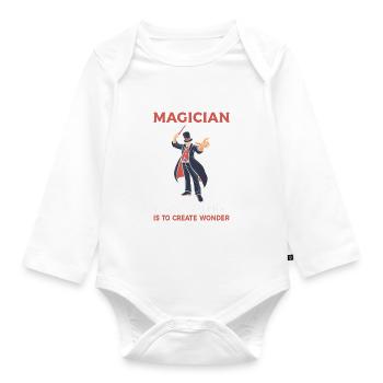 Magierleben Zauberer - Baby Bio-Langarm-Body - Weiß - Vorne