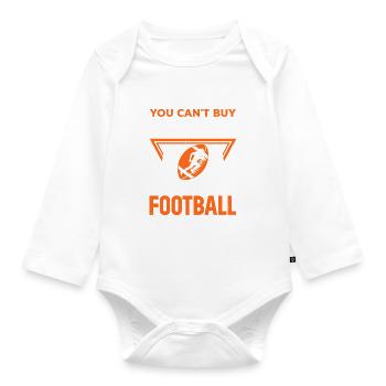 Quand je joue au football, je suis heureux - Football américain - Body Bébé bio manches longues - blanc - Devant