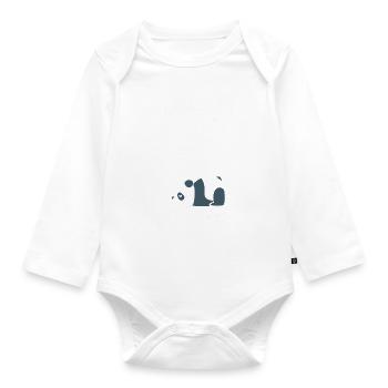 Lustiger Panda Schlafmütze - Baby Bio-Langarm-Body - Weiß - Vorne