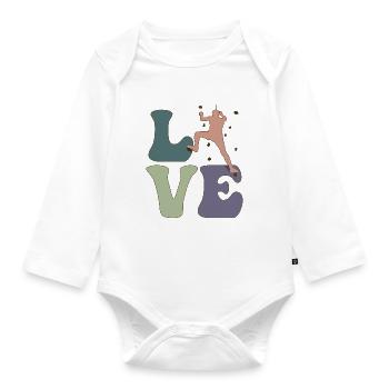 LOVE Wall Climbing Indoor Wall Climber Bouldering - Organic Longsleeve Baby Bodysuit - white - Front