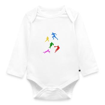Eat Sleep Rugby Repeat - Rugby Player Rugby Sport - Organic Longsleeve Baby Bodysuit - white - Front