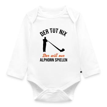 Cadeau de cor des Alpes - juste jouer, pas de faire - Body Bébé bio manches longues - blanc - Devant