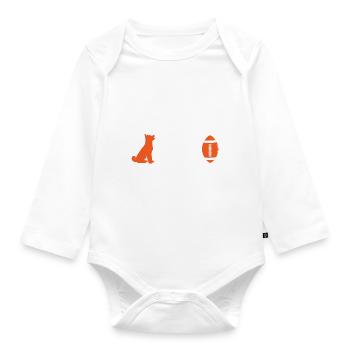Rugby Player Dog Owner - Rugby player and dog love - Baby Bio-Langarm-Body - Weiß - Vorne