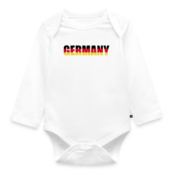 Germany Schriftzug in den Nationalfarben - Baby Bio-Langarm-Body - Weiß - Vorne