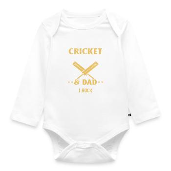 I have two titles Cricket Legend & Dad Cricket Pla - Baby Bio-Langarm-Body - Weiß - Vorne