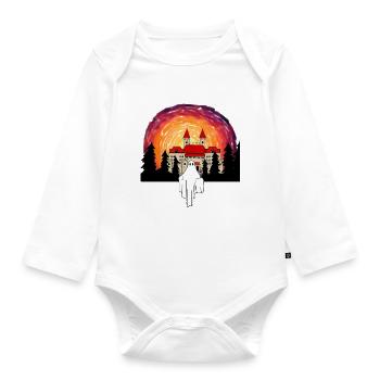 Geister Schloss Mitternacht Geisterstunde Horror - Baby Bio-Langarm-Body - Weiß - Vorne