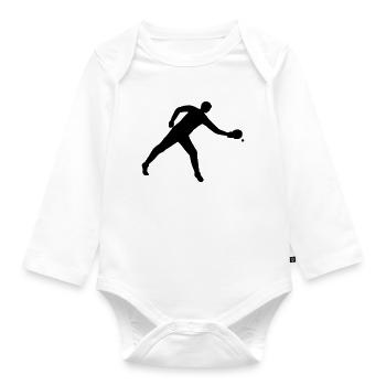 Tischtennis dynamisch - Baby Bio-Langarm-Body - Weiß - Vorne