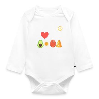 Peace Love Ketosis Fitness-Fanatiker - Baby Bio-Langarm-Body - Weiß - Vorne