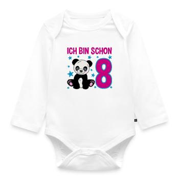 Huit ans – Journée Panda Strong - Body Bébé bio manches longues - blanc - Devant