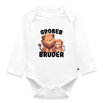 Announcing offspring | I'm going to be a big brother in 2025 - Organic Longsleeve Baby Bodysuit - white - Front