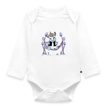 Unicorns Unicorn Hammock - Organic Longsleeve Baby Bodysuit - white - Front