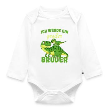 Annonce de la prochaine génération | Je vais être un grand frère en 2025 - Body Bébé bio manches longues - blanc - Devant