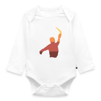 Bumerang-Liebhaber Bumerangwerfer - Baby Bio-Langarm-Body - Weiß - Vorne