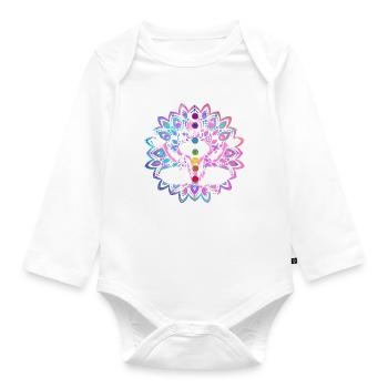 Chakra-Heilung Zen-Praktizierender - Baby Bio-Langarm-Body - Weiß - Vorne