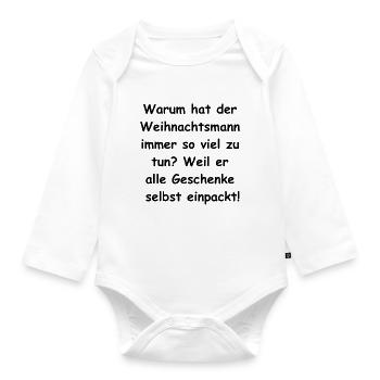 Gift wrapping mess - Organic Longsleeve Baby Bodysuit - white - Front