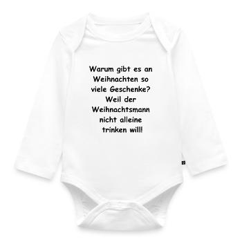 Cadeau amusant pour le fan de Noël - Body Bébé bio manches longues - blanc - Devant