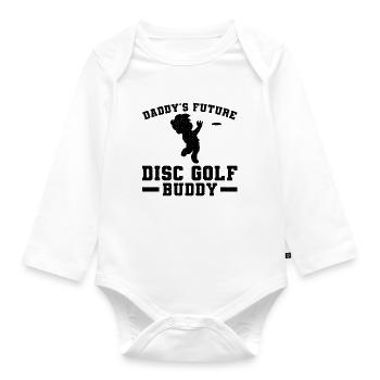 Daddy's future disc golf buddy - Baby Bio-Langarm-Body - Weiß - Vorne