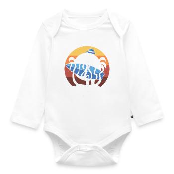 Surfer mit Surfbrett Surflehrer - Baby Bio-Langarm-Body - Weiß - Vorne