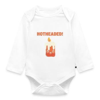 Lustiges Kerzen-Wortspiel Kerzenmacher - Baby Bio-Langarm-Body - Weiß - Vorne